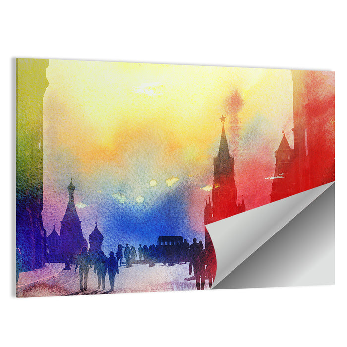 Colorful Moscow Kremlin at Dusk Wall Art as a poster print