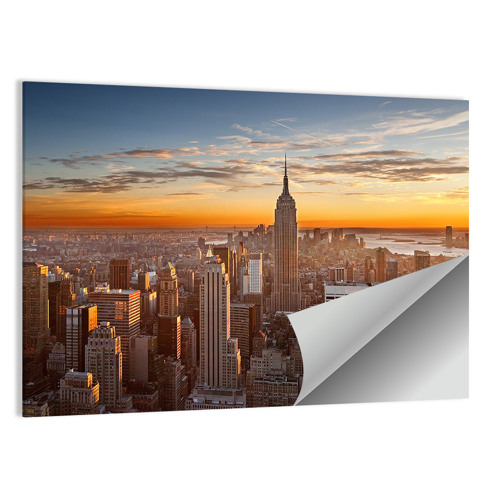 Sunset over Manhattan Wall Art