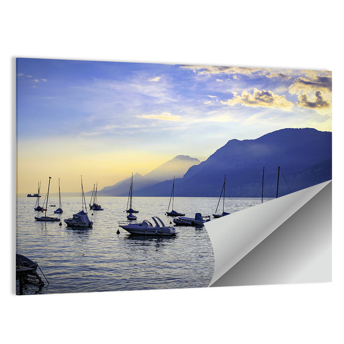 Lake Garda Harbor Sunset Wall Art as a poster print