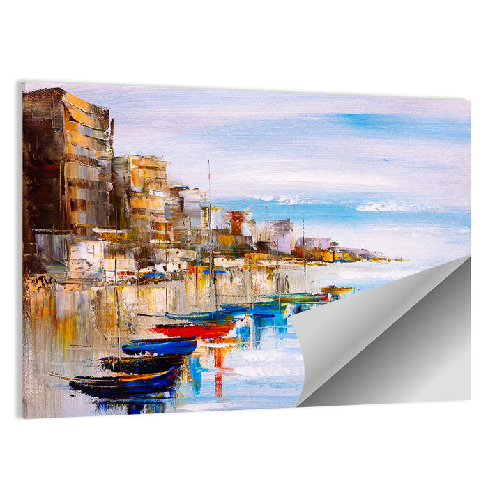 Harbor Oil Painting Wall Art as a poster print