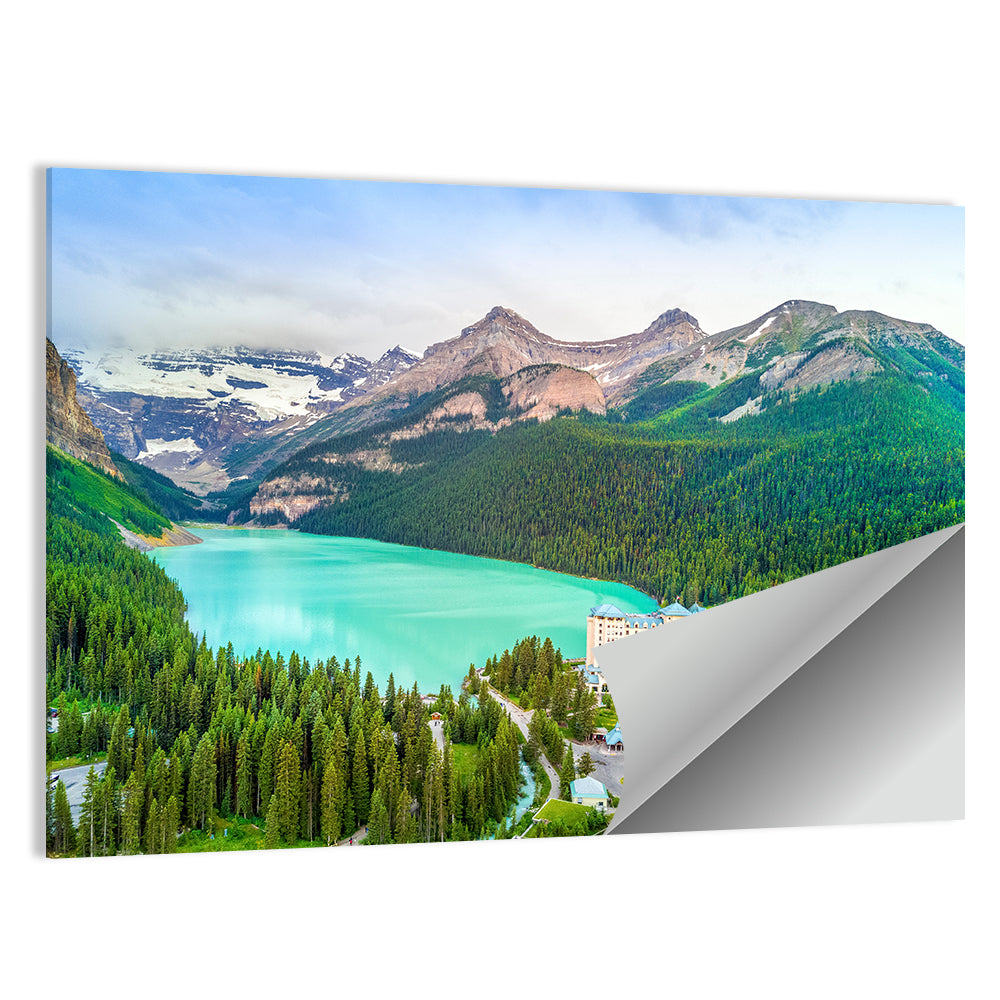 Louise Lake In Rockies Mountains Wall Art