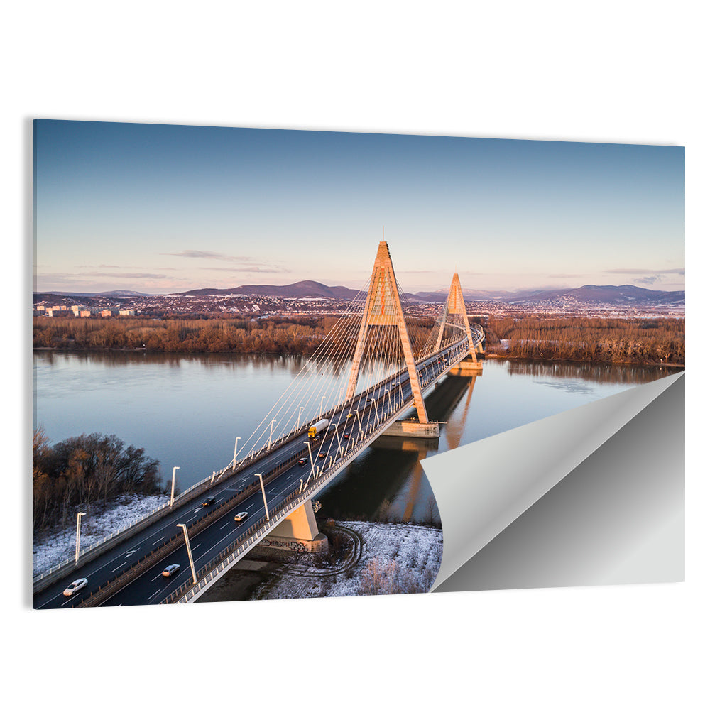Megyeri Bridge Over The DanubeRiver Wall Art
