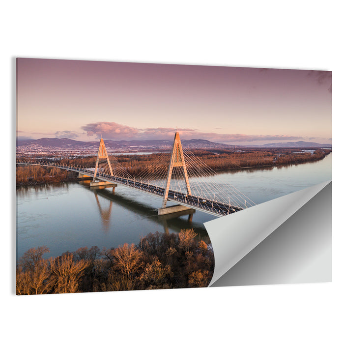 Megyeri Bridge at Dusk Wall Art as a poster print