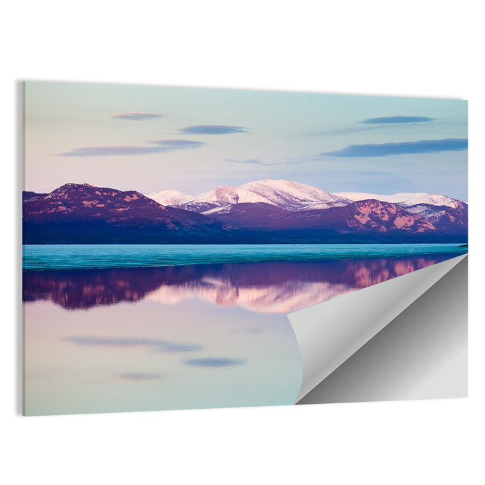 Lake Laberge Dusk Reflection Wall Art as a poster print