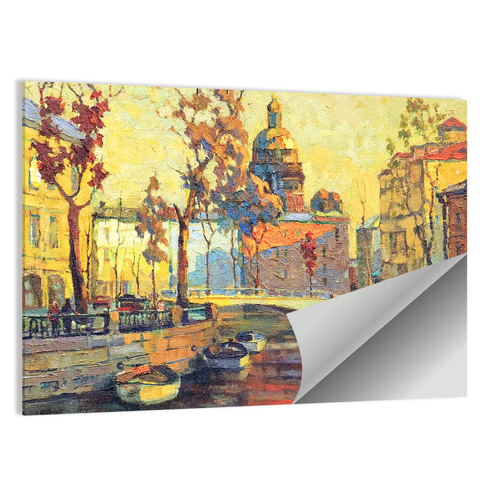 St Petersburg Golden Canal Wall Art as a poster print
