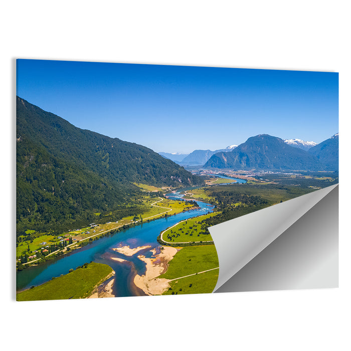 Puerto Aysen River Valley Wall Art as a poster print