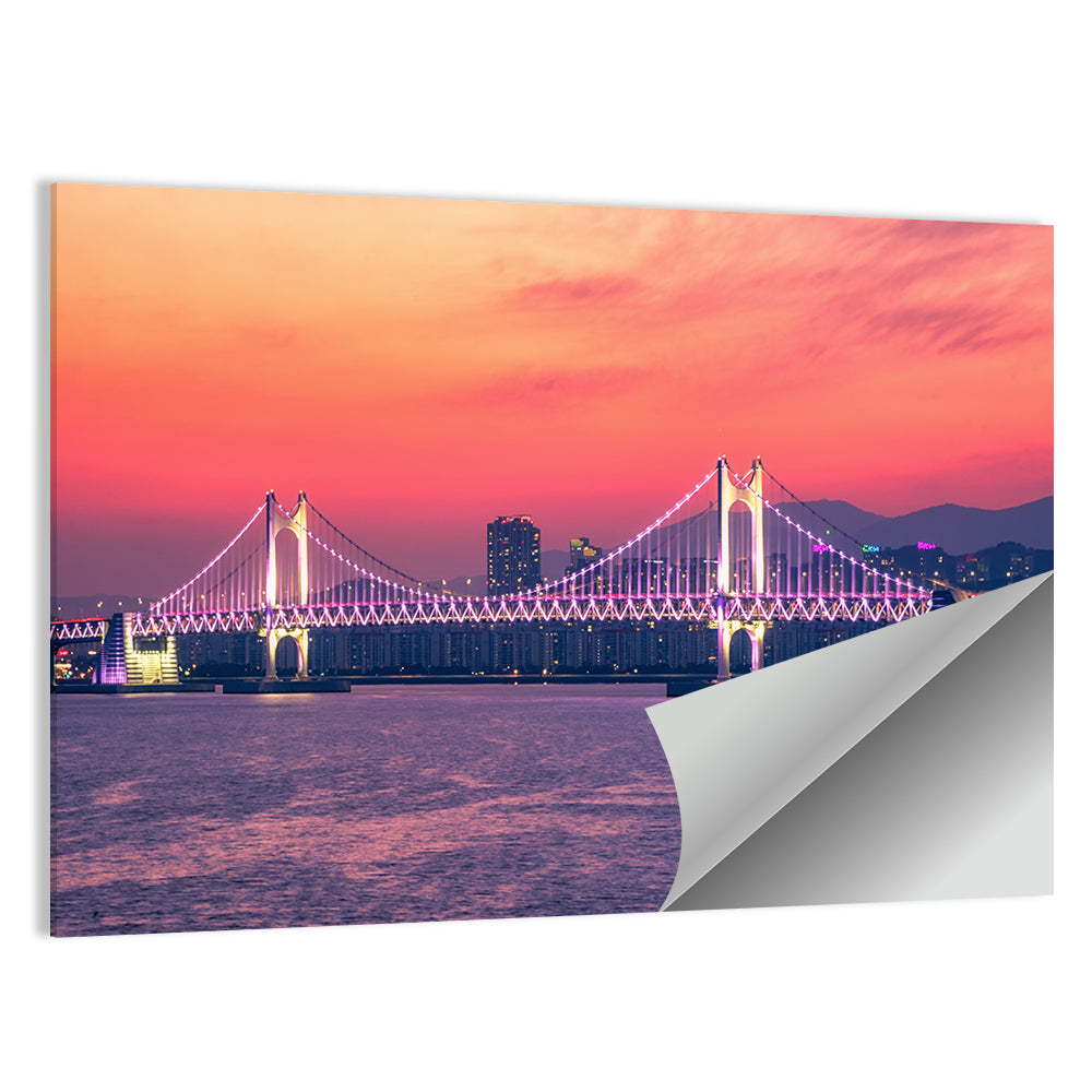 Gwangan Bridge At Night in Busan Wall Art