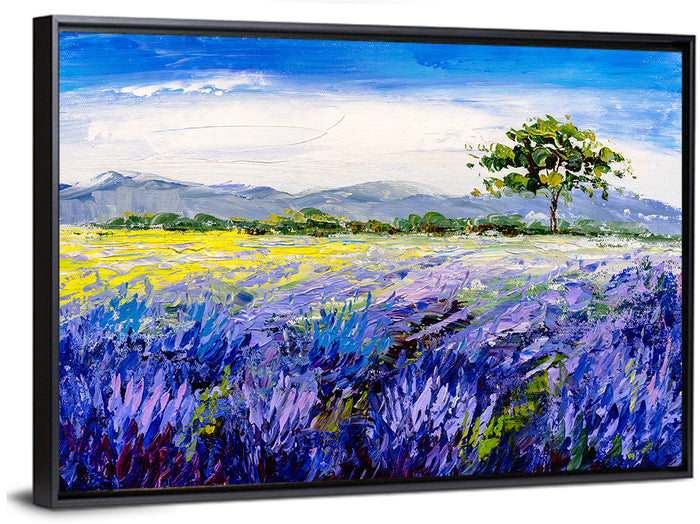 Lavender Field in Provence Wall Art as a framed canvas