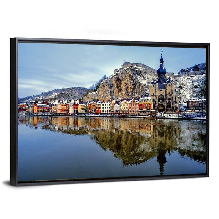 Dinant Collegiate Church on the Meuse Wall Art as a framed canvas