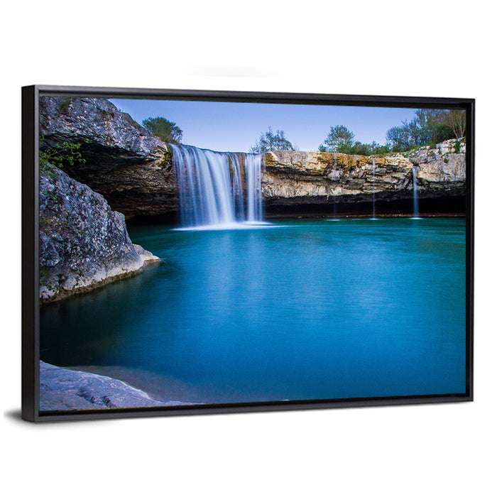 Zarecki Krov Waterfall, Croatia Wall Art as a framed canvas