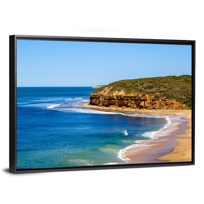 Bells Beach Coastal Cliffs Wall Art as a framed canvas
