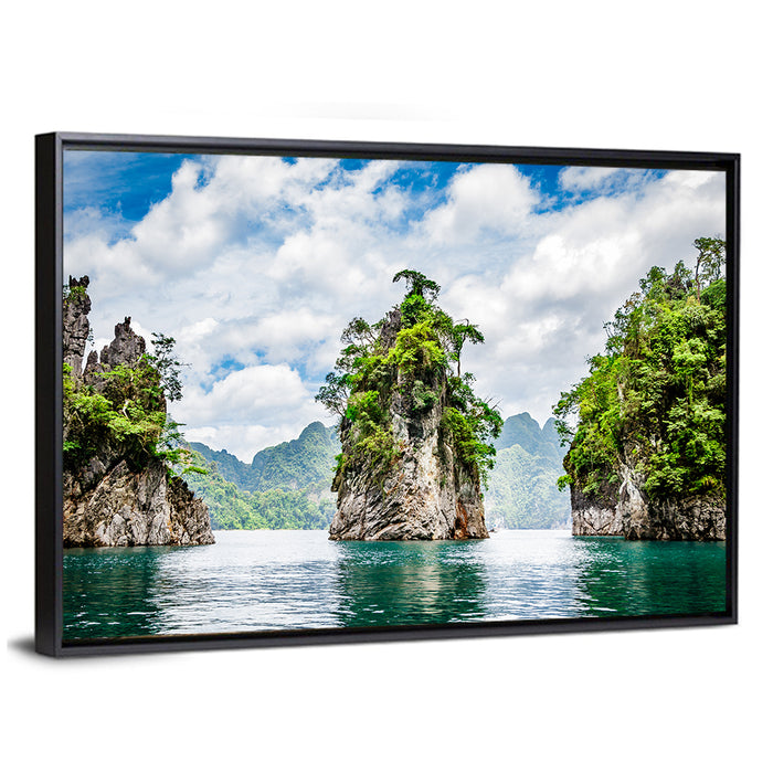 Ratchaprapha Dam Landscape Wall Art as a framed canvas