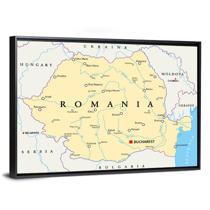 Minimalist Romania Political Map Wall Art