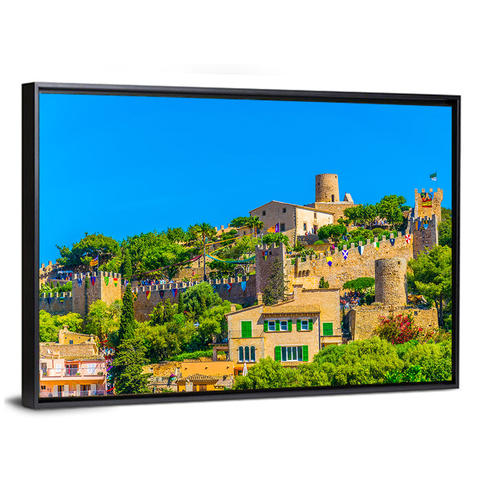 Capdepera Castle Hilltop View Wall Art as a framed canvas
