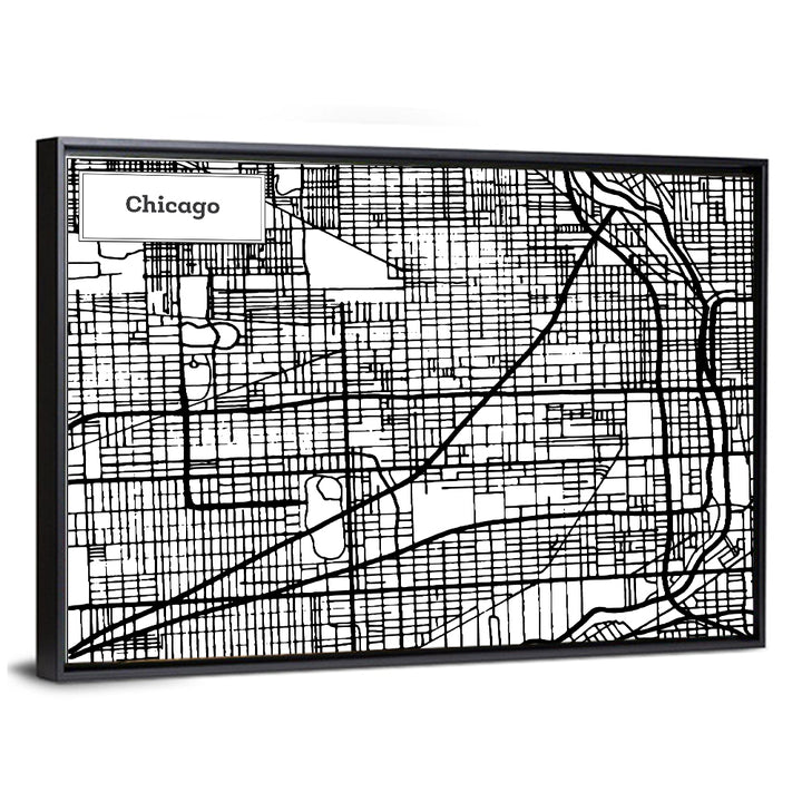 Chicago Street Grid Map Wall Art