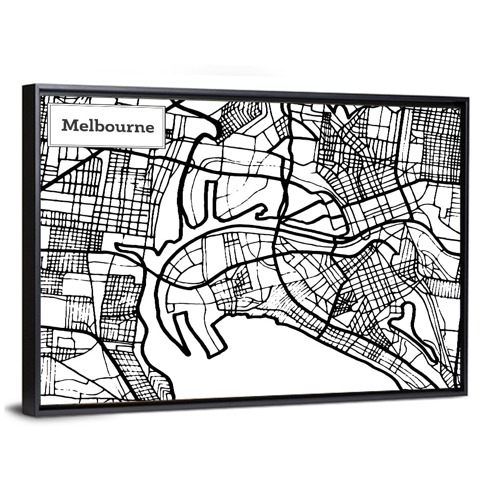 Melbourne Map Wall Art