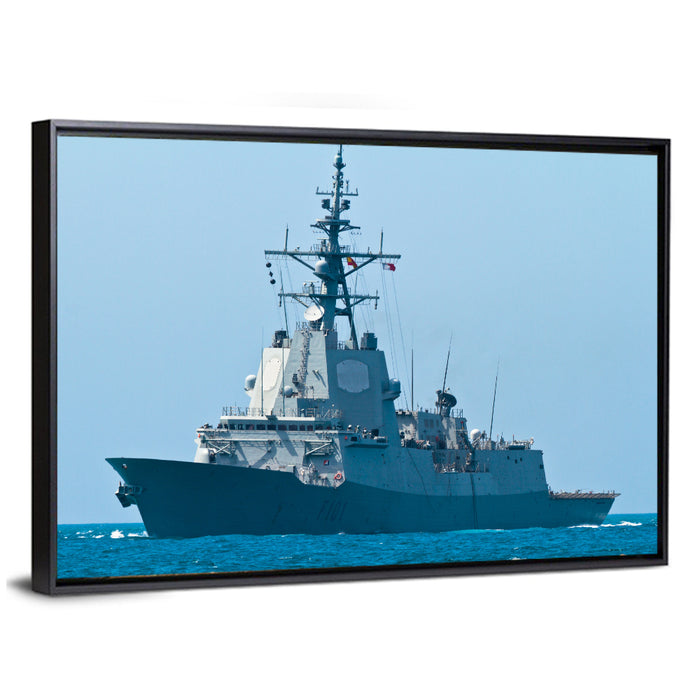 Alvaro De Bazan F-101 Frigate at Sea Wall Art as a framed canvas