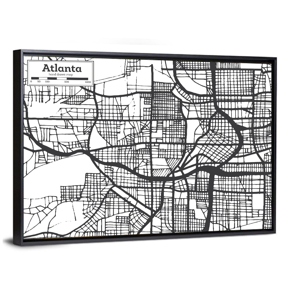 Atlanta City Map Wall Art