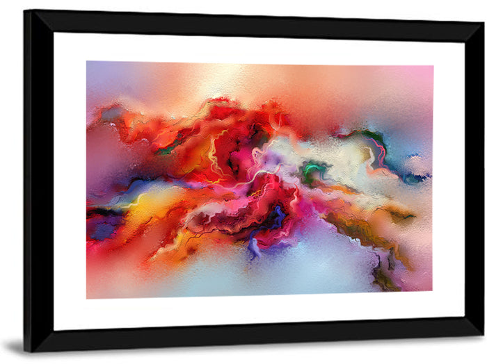 Hand Drawn Brushstroke Nebula Wall Art as a framed print
