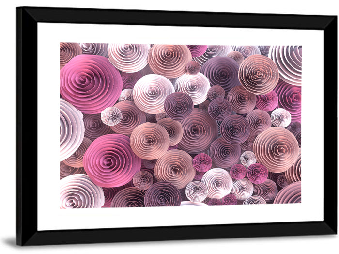 Quilled Paper Roses Wall Art as a framed print
