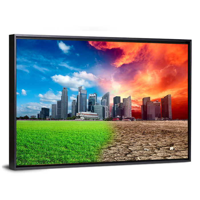 Marina Bay Climate Contrast Wall Art as a framed canvas