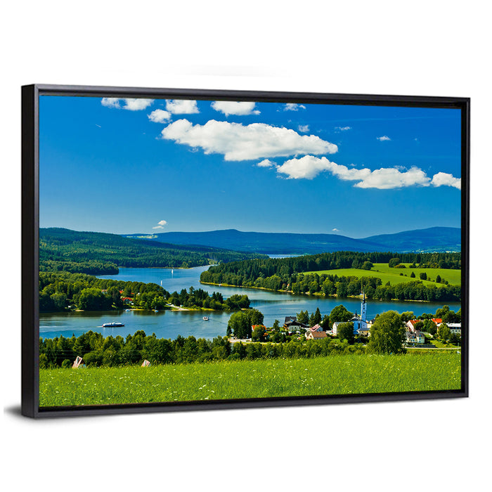 Frymburk Village Near Lipno Lake Wall Art as a framed canvas