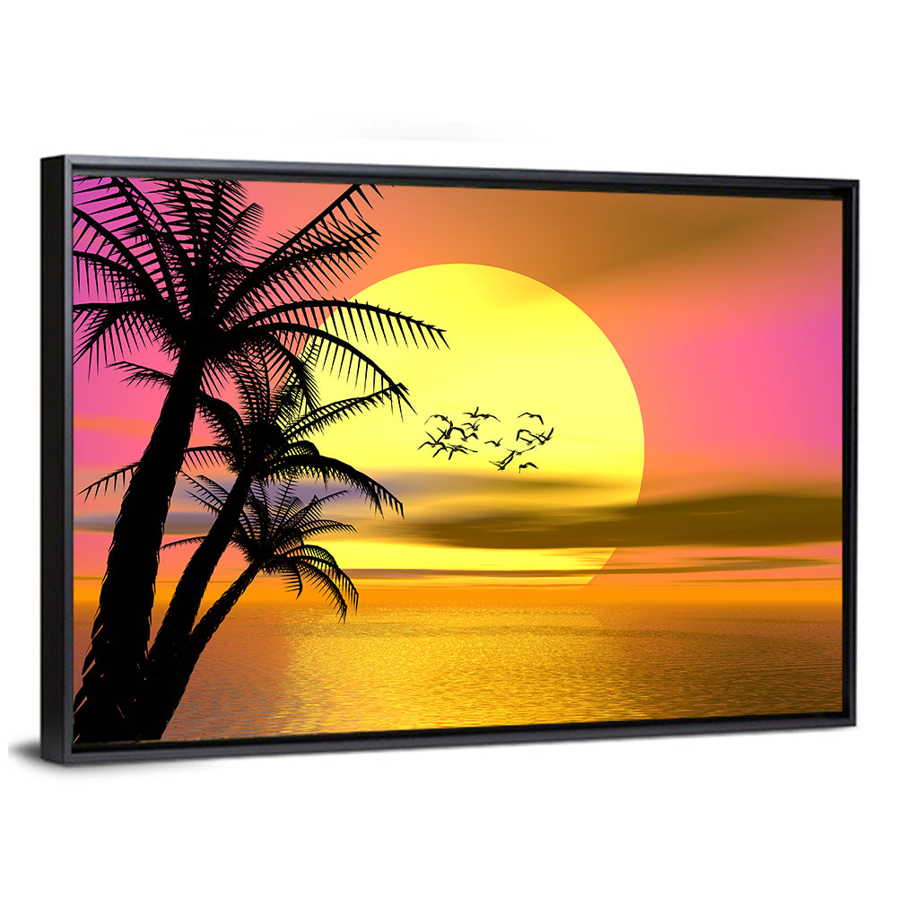 Tropical Ocean Sunset Wall Art