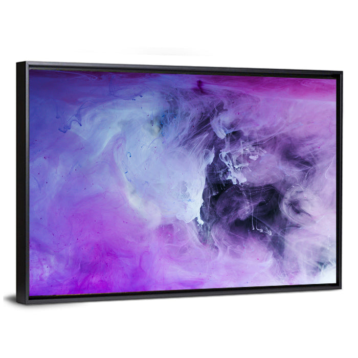 Ethereal Purple Swirl Wall Art as a framed canvas