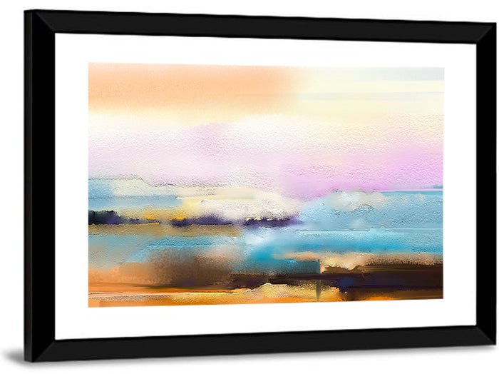 Blended Horizon Brushstrokes Wall Art as a framed print