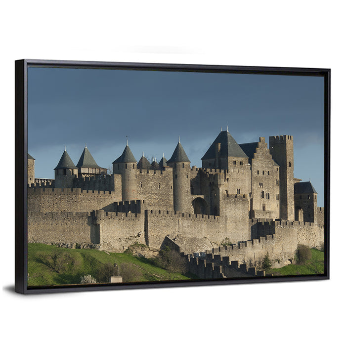Cité De Carcassonne at Dusk Wall Art as a framed canvas