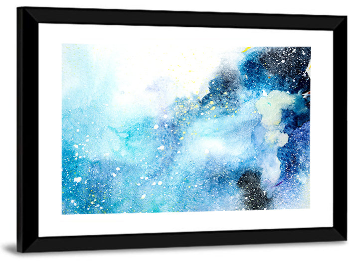 Cosmic Drips in Blue Wall Art as a framed print
