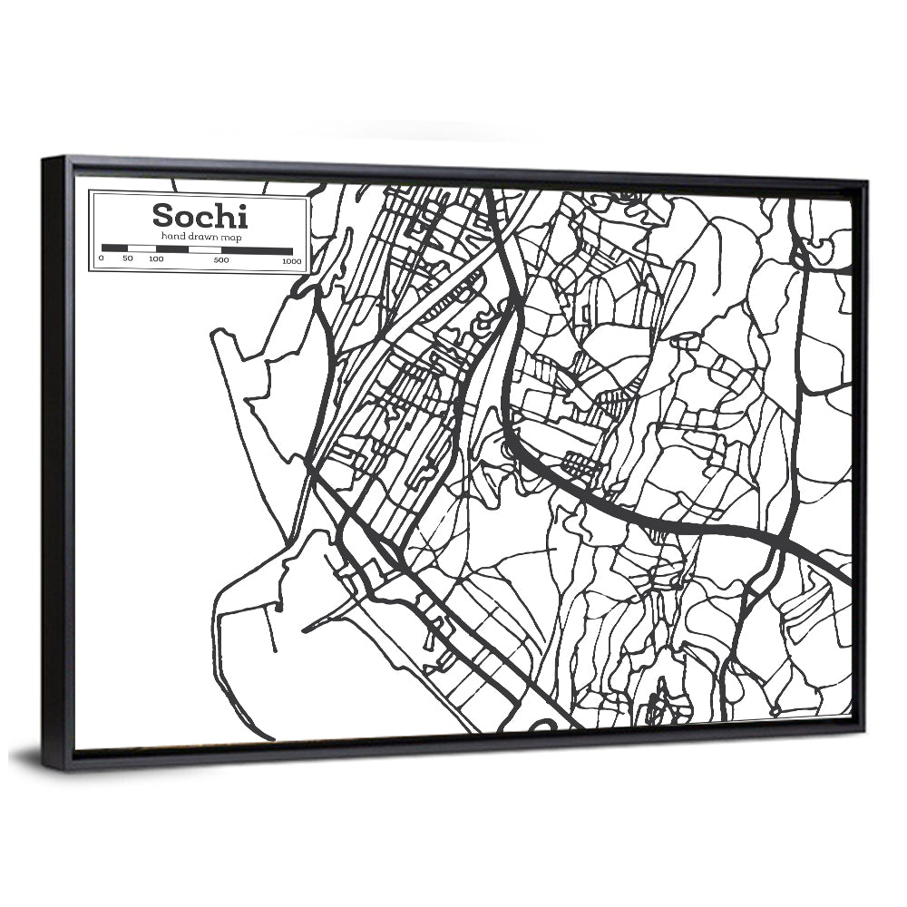 Sochi City Map Wall Art