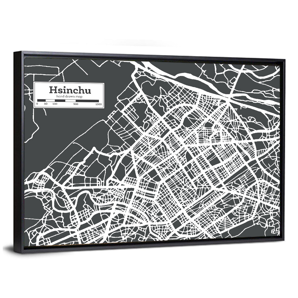Hsinchu City Map Wall Art
