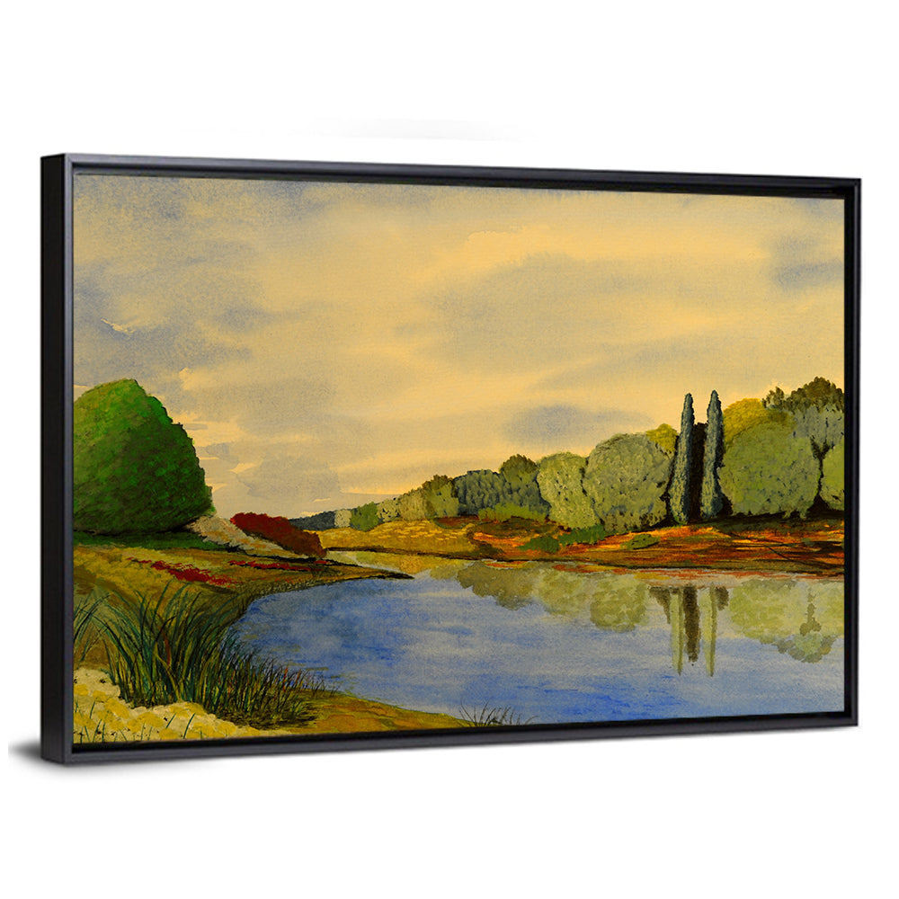 Scenic Autumn Lake Wall Art