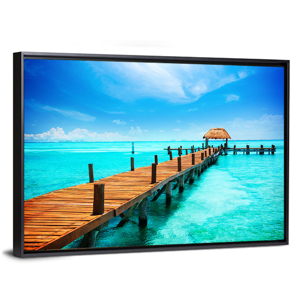 Tropic Paradise Jetty On Isla Mujeres Mexico Wall Art