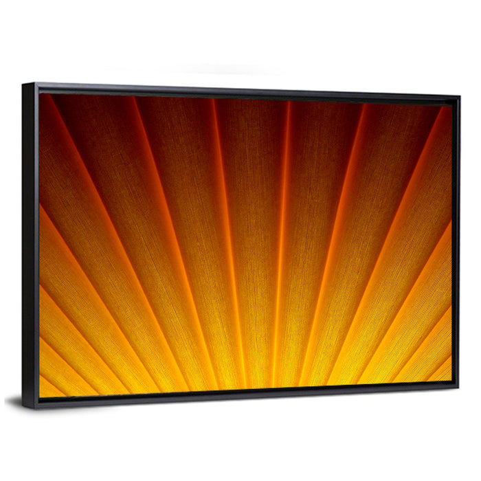 Pleated Sunburst Illustration Wall Art as a framed canvas