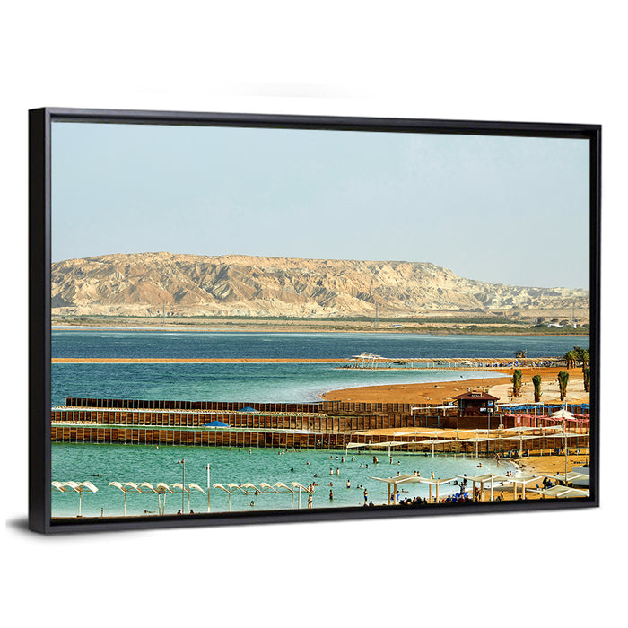 Dead Sea at Ein Bokek Wall Art as a framed canvas