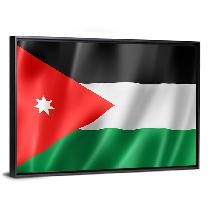 Jordan Flag with White Seven-pointed Star Wall Art as a framed canvas