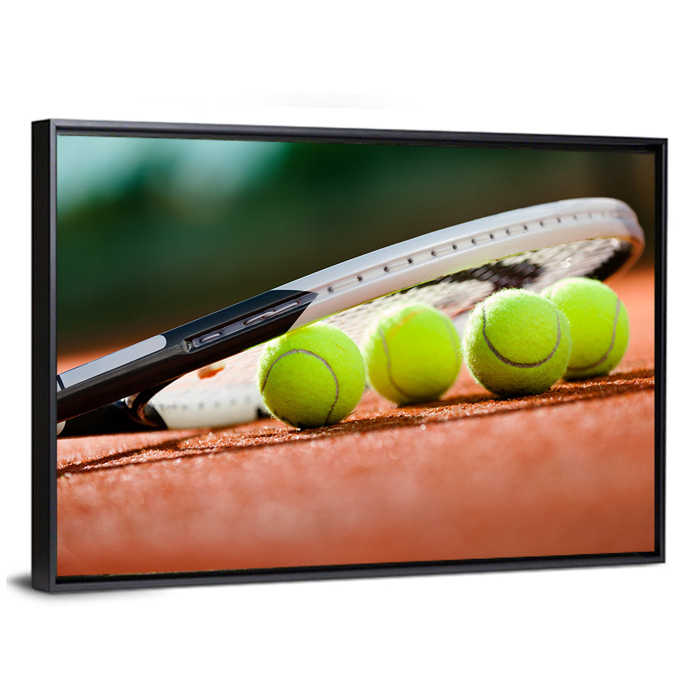 Tennis Racket & Balls Wall Art