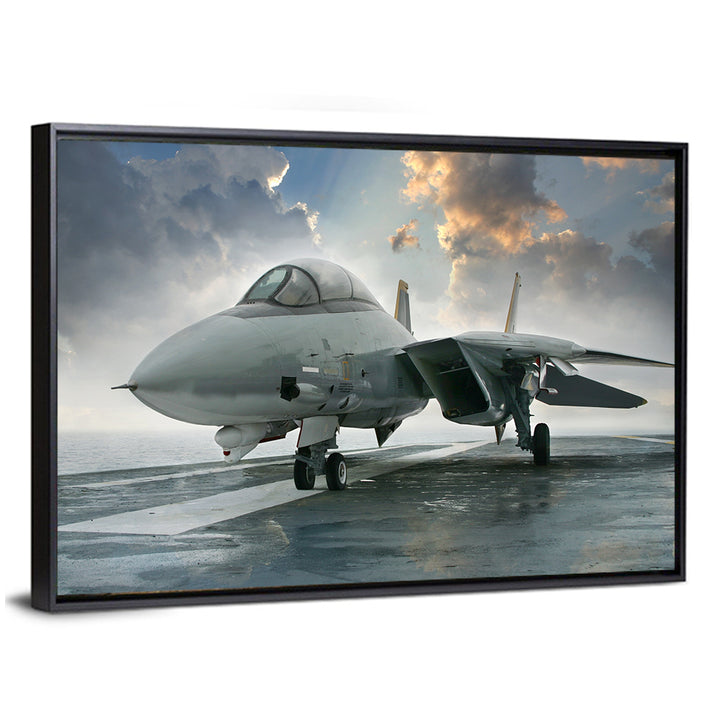 Swept-wing Jet on Flight Deck Wall Art