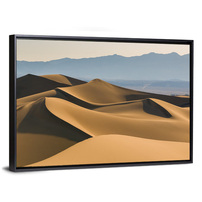Death Valley Sand Dunes Wall Art as a framed canvas