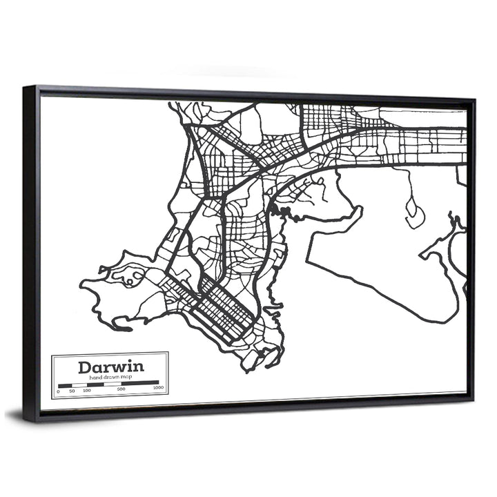 Darwin Minimalist City Map Wall Art