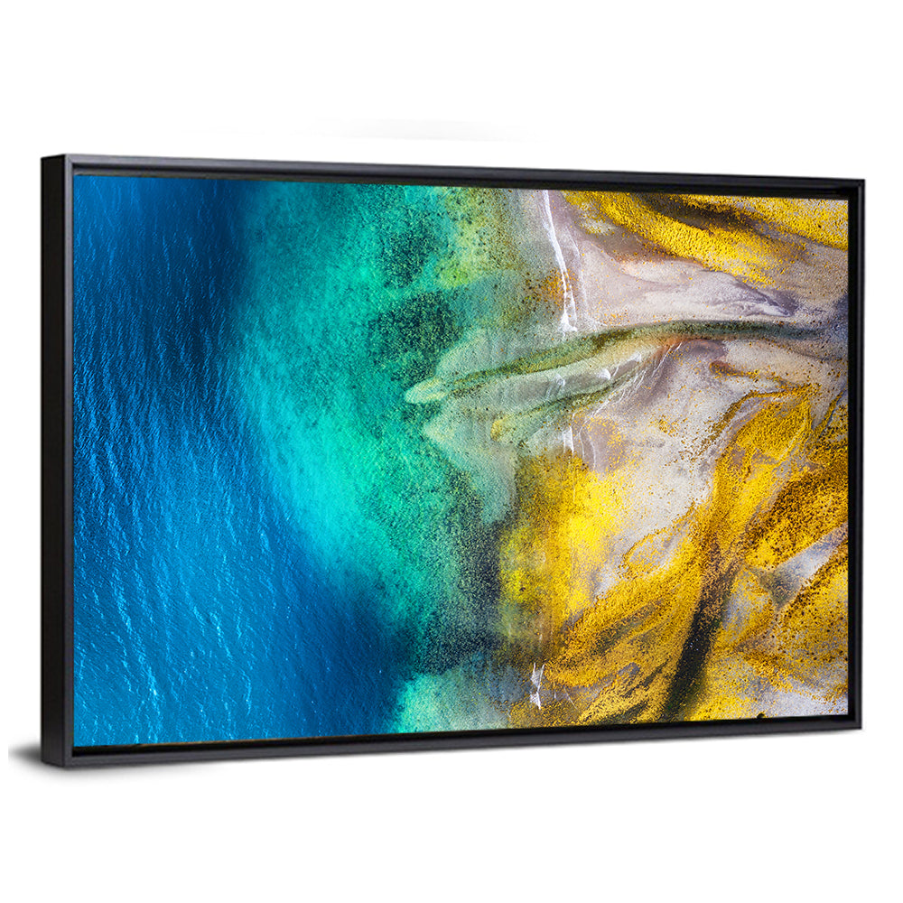 Beach & Sea From Air In Iceland Wall Art