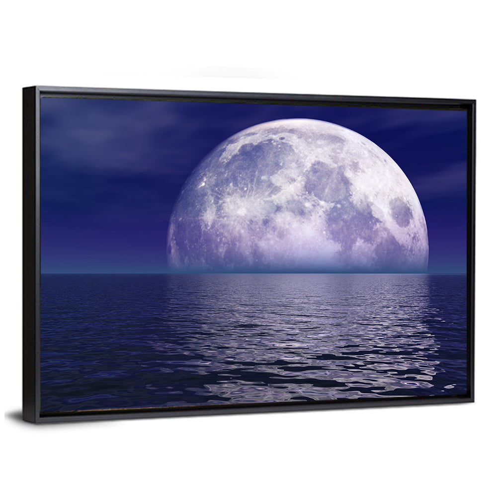 Full Moon Over Water Wall Art