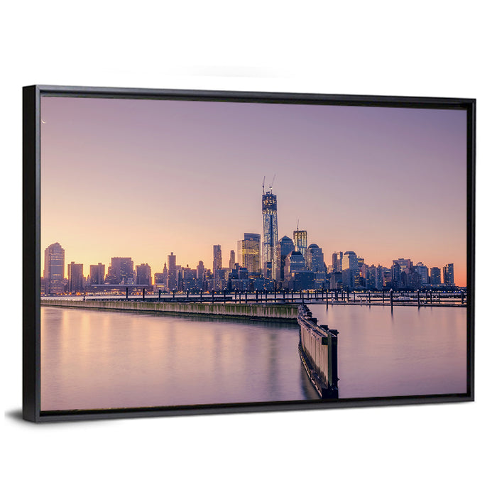 New York City Skyline Wall Art as a framed canvas