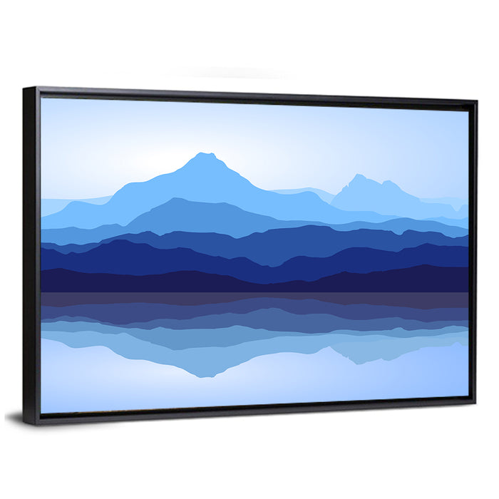 Blue Mountains Reflection Wall Art as a framed canvas