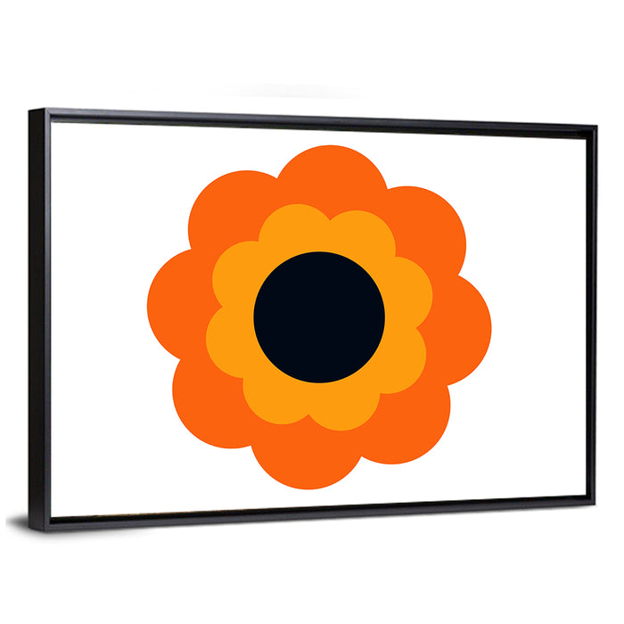 Geometric Sunflower Study Wall Art as a framed canvas