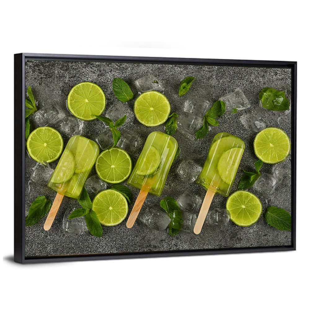 Frozen lime & Mint Ice Popsicles Wall Art