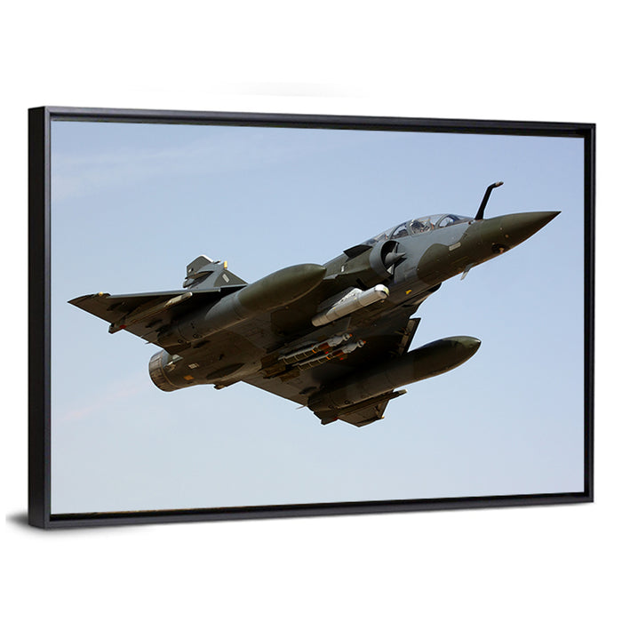 Mirage Fighter Jet Wall Art as a framed canvas