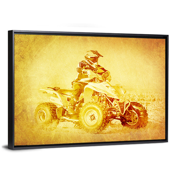 Golden Side-profile Atv Wall Art